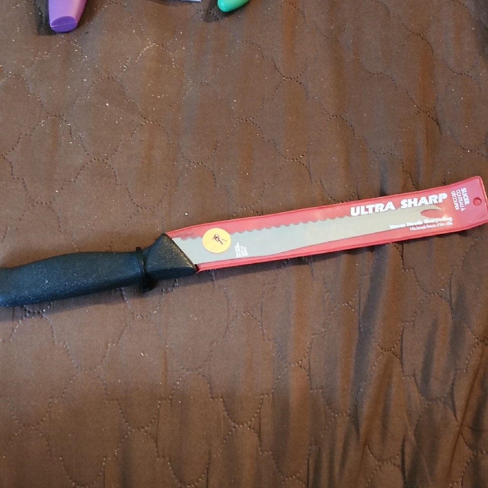 New Black Serrated Knife